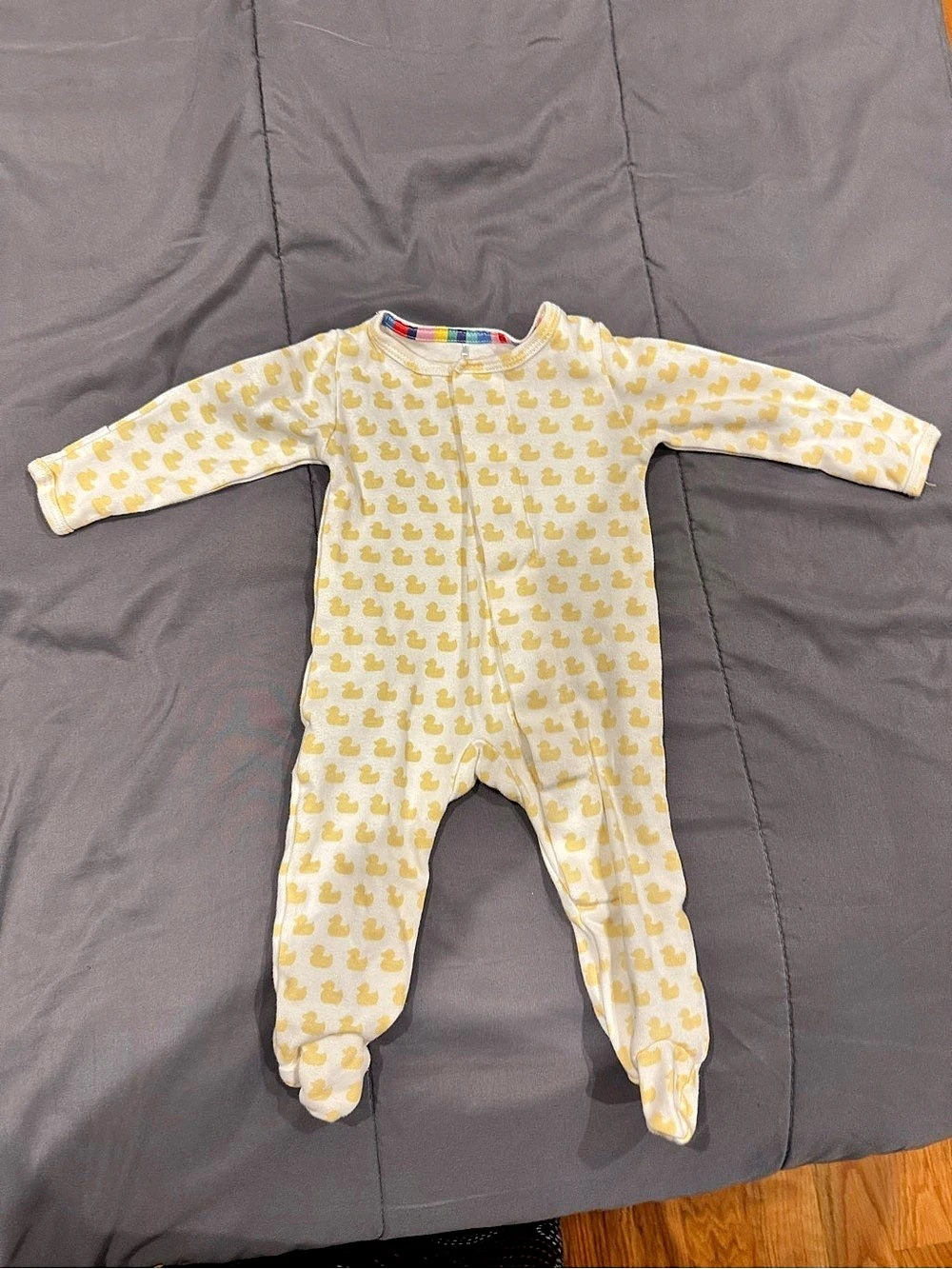 magnetic me Baby Footie Yellow & White Size 0-3 Months
